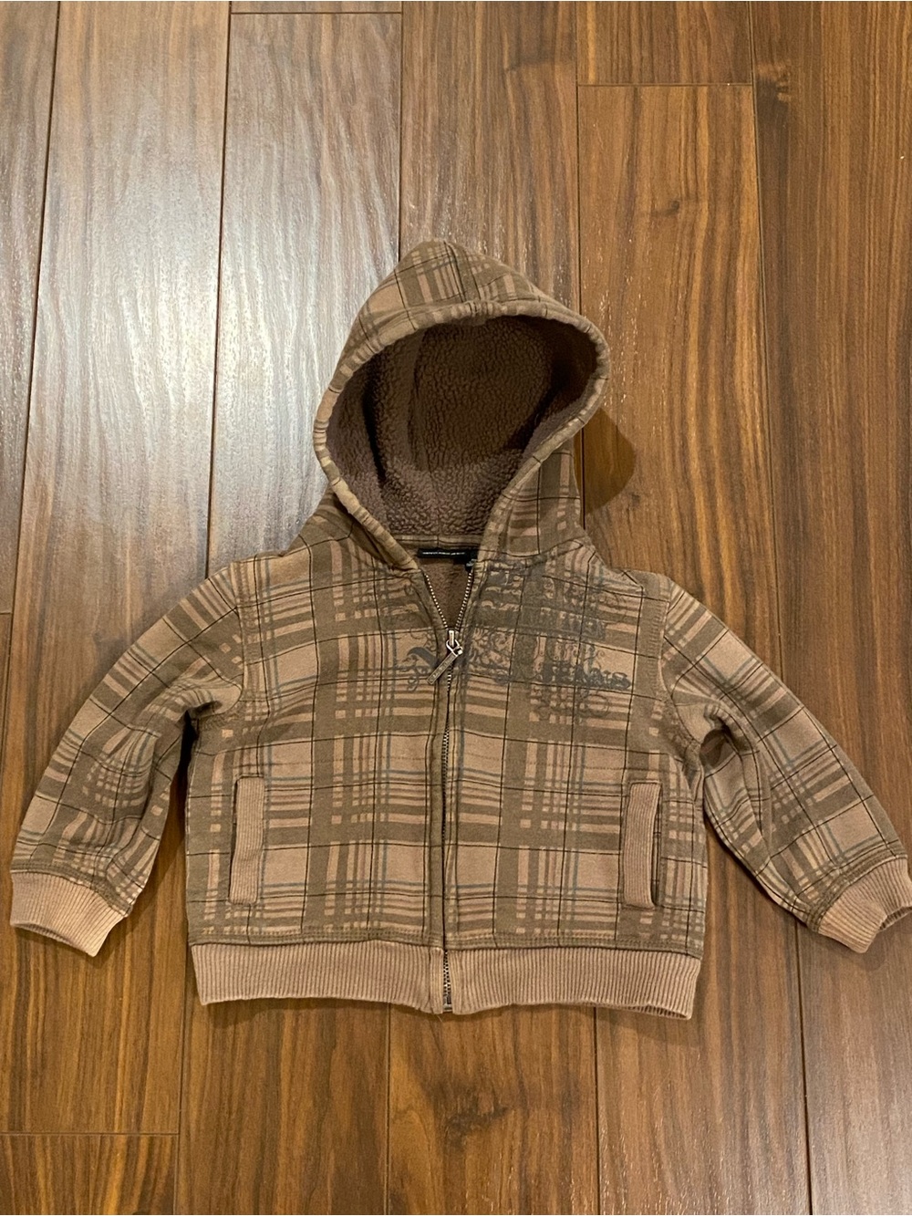 Calvin Klein Jeans brown full zip hoodie jacket 24 months